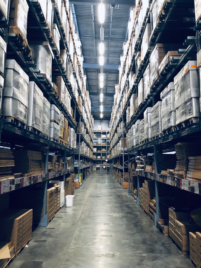 Organized warehouse inventory of used boxes and gaylord containers